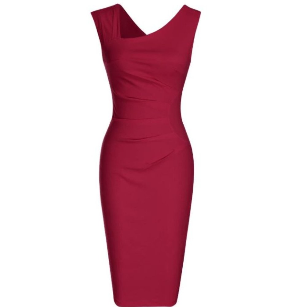 MUXXN Retro 1950s Style Sleeveless Pencil Dress